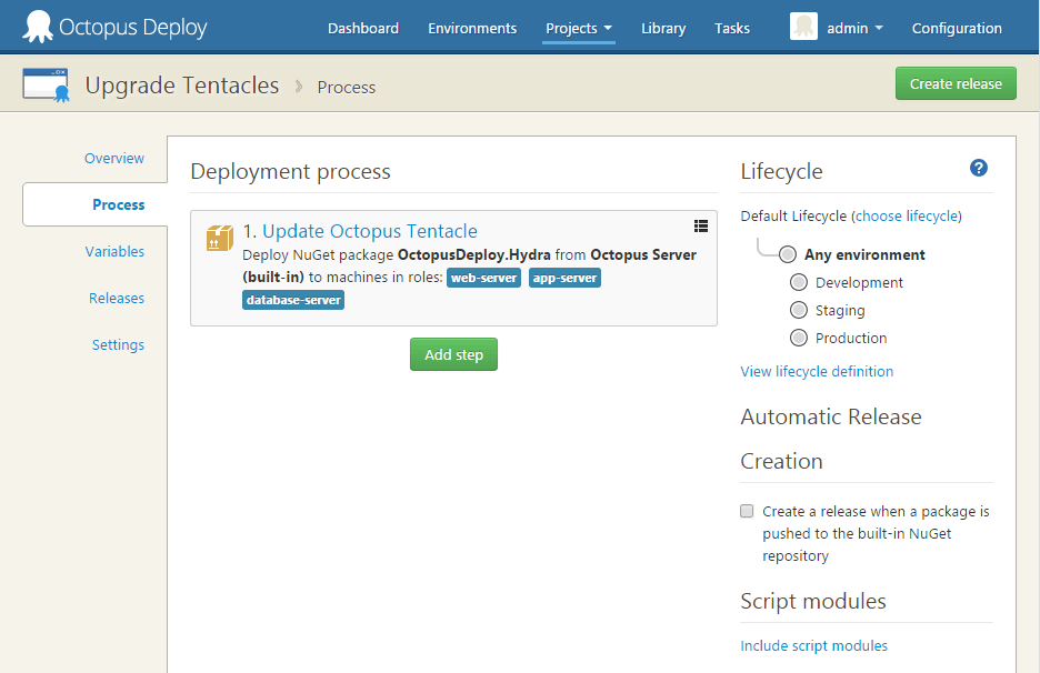 The Hydra step template's server mapping field