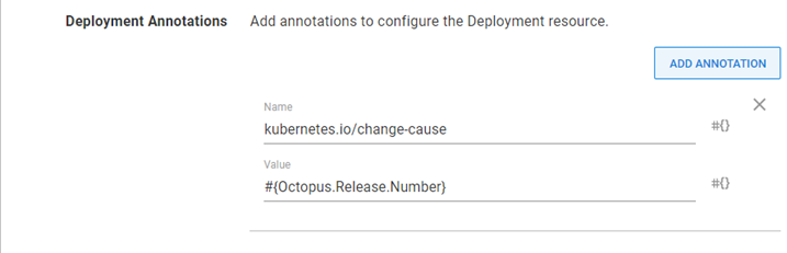 A Kubernetes deployment annotation recording the Octopus release number