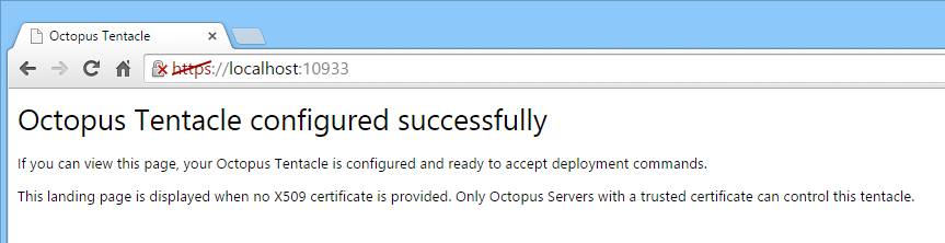 The page served by a healthy listening Tentacle