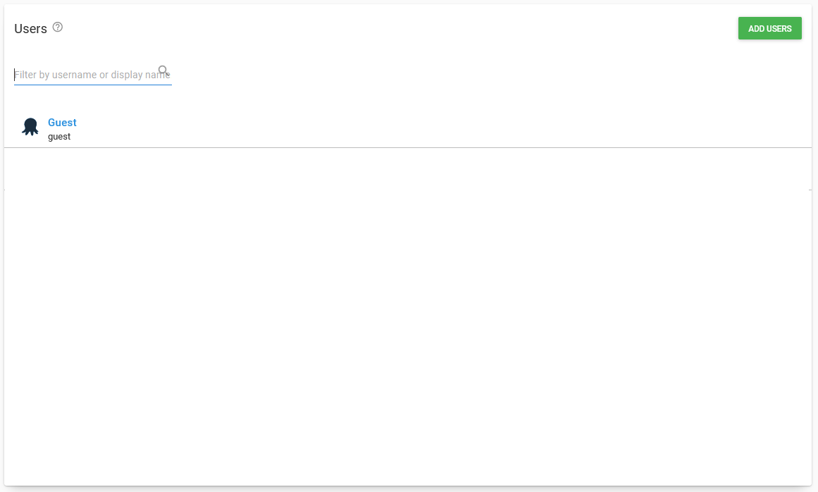The guest user in the list of Octopus users