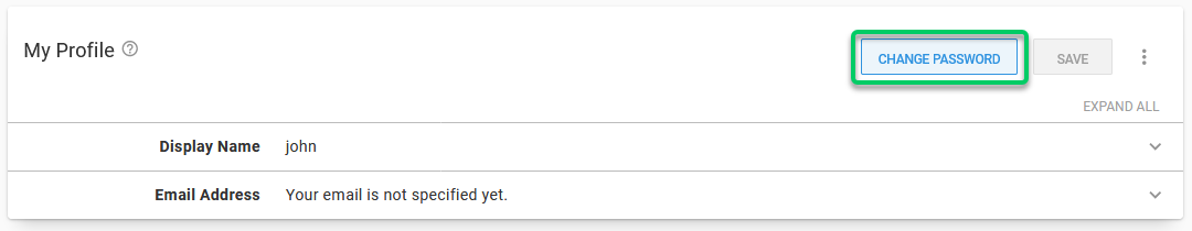 The Change password option